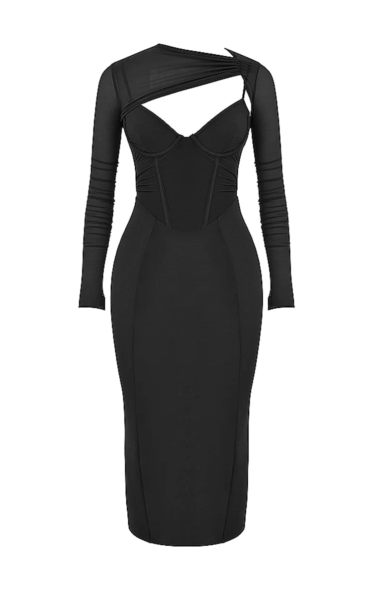 Black Velvet Chic: Sleek Dress