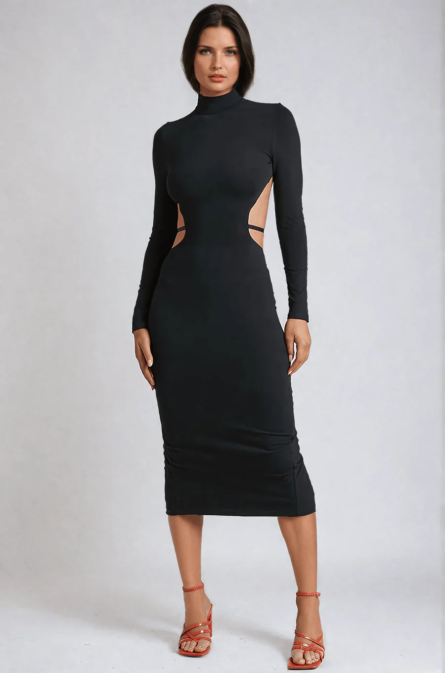 Westila's Hot Waist Cut Black Backless Dress